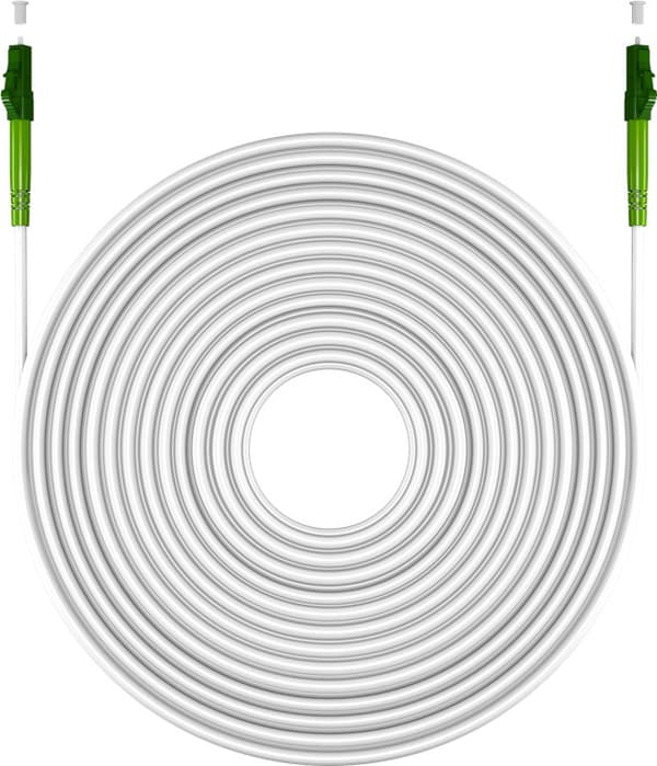 Lyslederkabel (FTTH), Singlemode (OS2) White, hvid (Simplex), 3 m