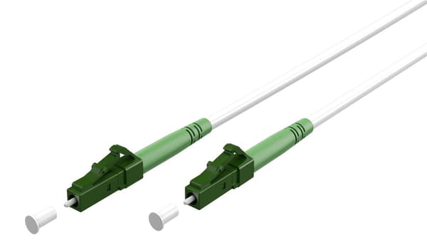 Lyslederkabel (FTTH), Singlemode (OS2) White, hvid (Simplex), 1 m