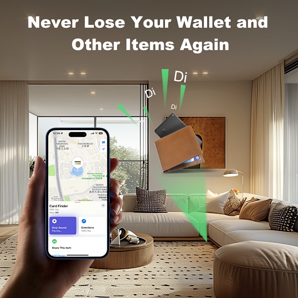 INF Svart Magnetisk Spårare för Apple Hitta-app