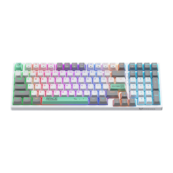 ONIKUMA G38 98-tangenter USB-trådbundet mekaniskt tangentbord Vit