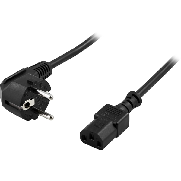Earthed device cable straight IEC 60320 C13 , 0.5m, black