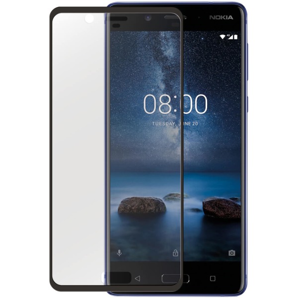Härdat Glas 3D Full Cover Transp. Nokia 8