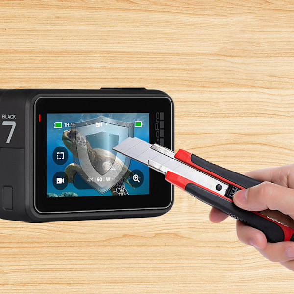 Gopro Hero 7 näytönsuoja, 2-pakkaus karkaistua lasia suojaava kalvo (suuri)