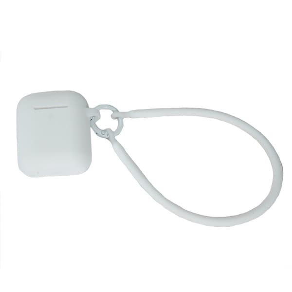 Silicone Protective Case with Hand Strap kompatibelt med AirPods 4 - Hvid