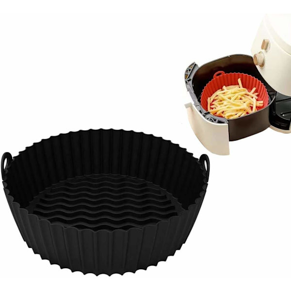 Silikoneskål til Air Fryer Sort 19 cm