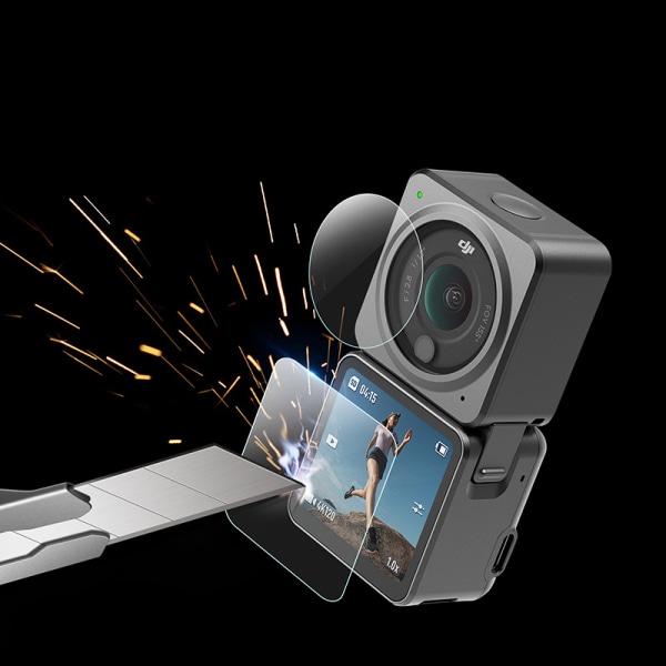 Explosionssäker skärmskydd i härdat glasfilm för DJI Action 2 Transparent