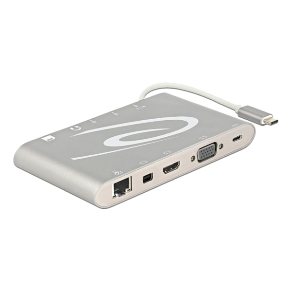 87298 USB Type-C 3.1 Docking Station 4K, silver-grey