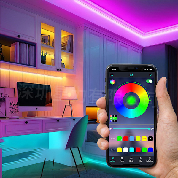 24-nøgler WiFi Smart LED Strip Light Kit med stemmestyring - 16,4 ft 180 LED'er