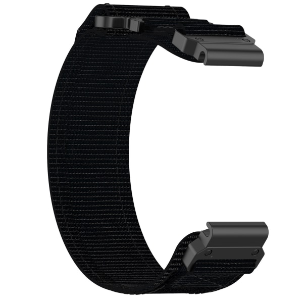 22 mm urrem til Garmin Quatix 7 Pro/FeniX/Fenix 6/Fenix 5 Størrelse M Nylon Sort