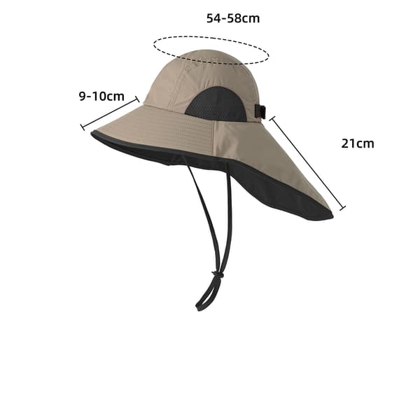 Justerbar Solhatt med Nackskydd - 54-58cm Model 3
