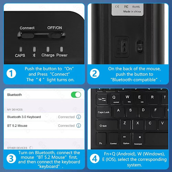 Nahkakotelo, jossa on RGB Bluetooth -näppäimistö iPadille iPad 9,7 tuumaa Musta