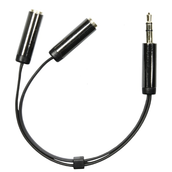 Audio adapter, 3.5mm stereo male>2x3.5mm stereo female, 0.1m