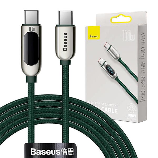 Kabel USB-C till USB-C Baseus Display, 100W, 2m (grön)