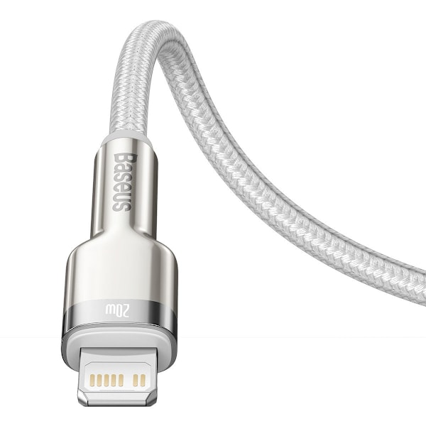 USB-C-kabel för Lightning Baseus Cafule, PD, 20W, 1m (vit)