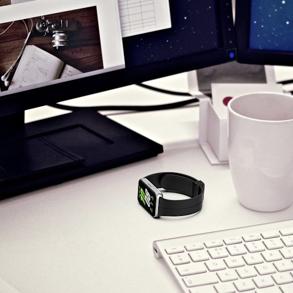 Silikone urrem med magnetisk lukning til Samsung Galaxy Fit 3 (SM-R390) Sort