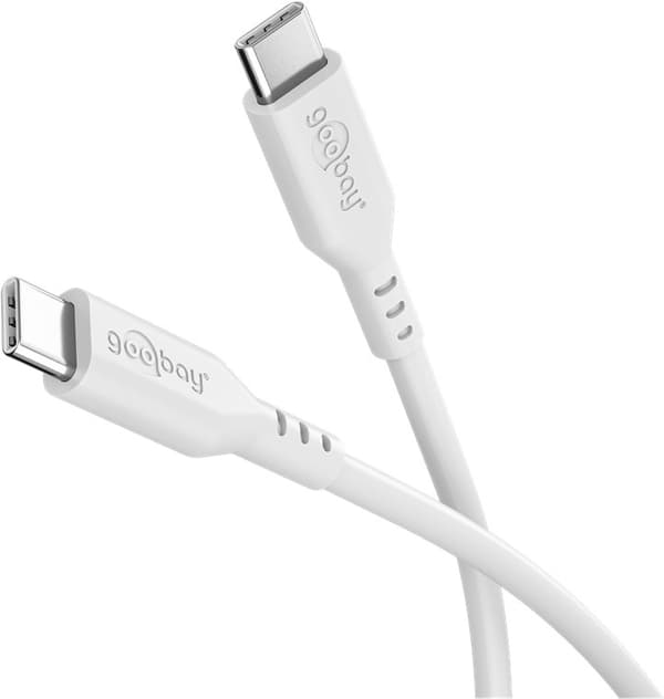 USB-C™-silikonkabel, 1,5 m, vit