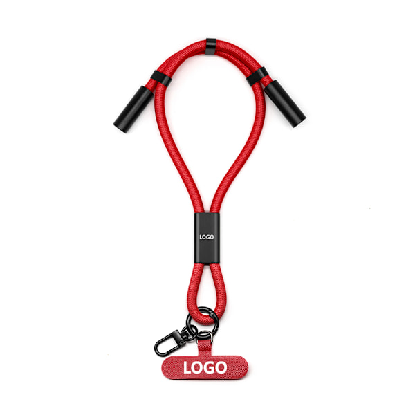 Justerbart Lanyard Opladerkabel - Bærbar Data Synkronisering Red Red