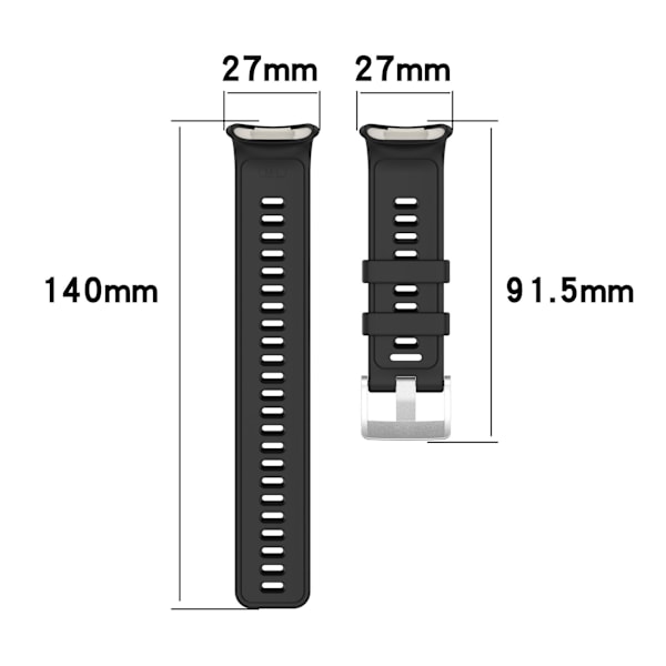Silikone urrem til Polar Vantage V2 Black Black