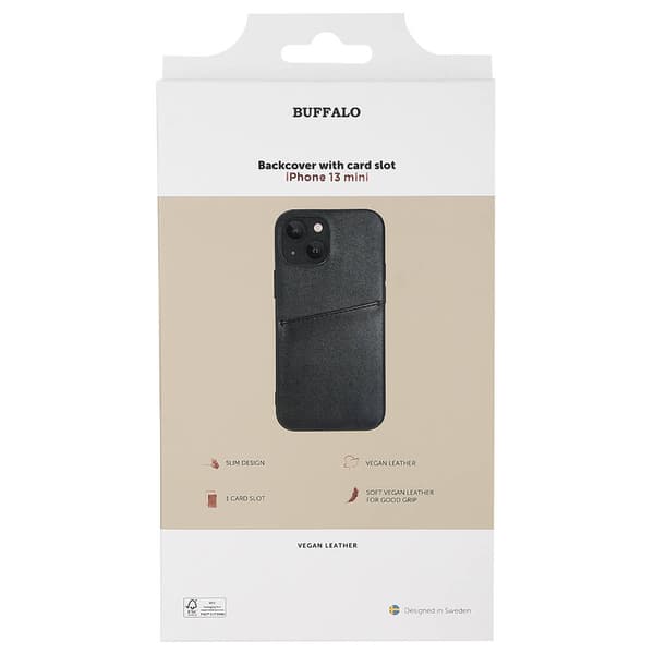 Back cover PU 2 card iPhone 13 Mini Black