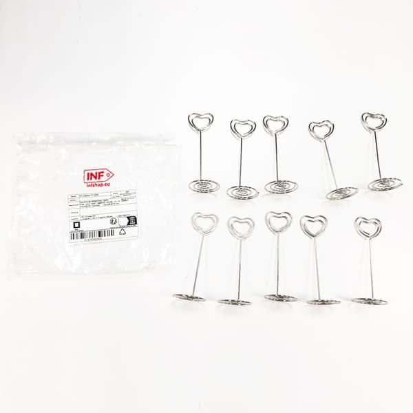 10-pak hjerteformede papirclips Memo Holder Note Holder Silver Silver