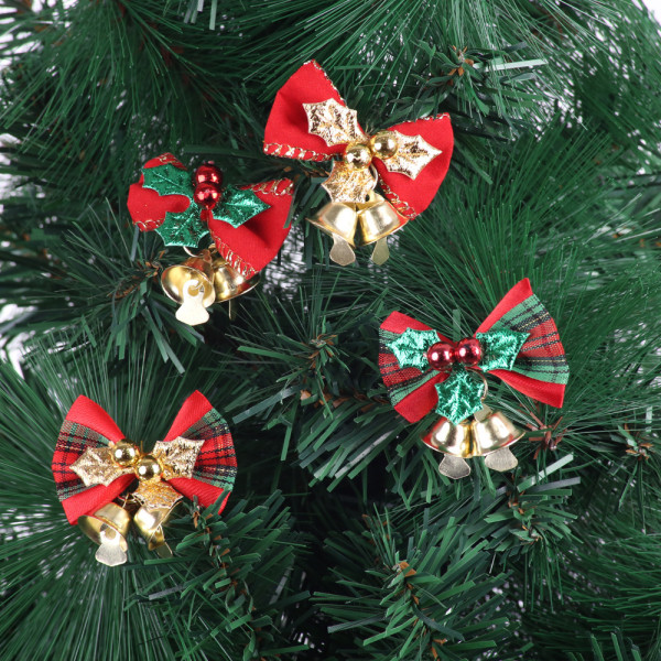 10 pak julesløjfe hængende ornament - juletræ krans guirlande ga Guld