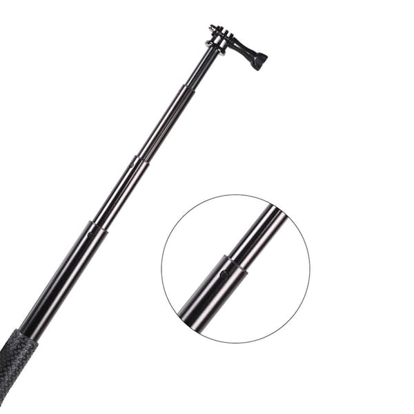 Udtrækkelig Selfie Stick til GoPro og kameraer (sort) M M