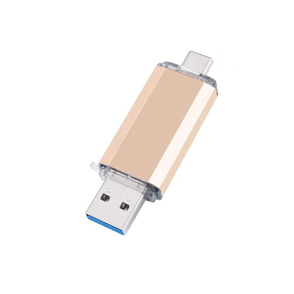 INF 2-i-1 USB-minne med USB 3.0 och USB-C (64 GB) Guld