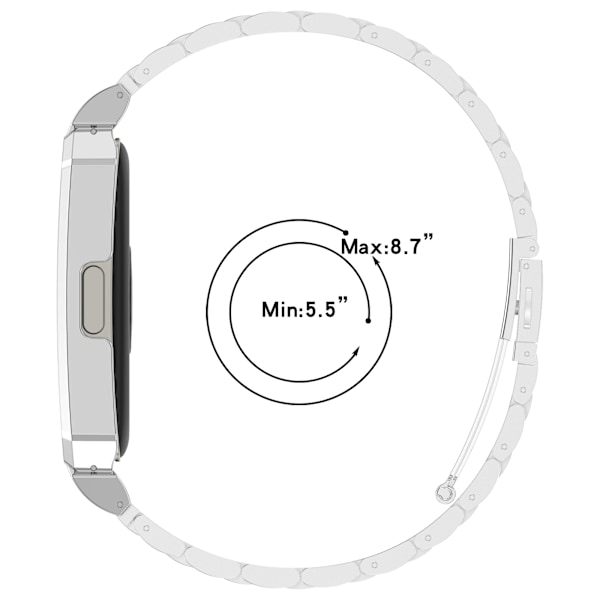 Rostfritt stålarmband för Huawei Band 10/9/8 Svart