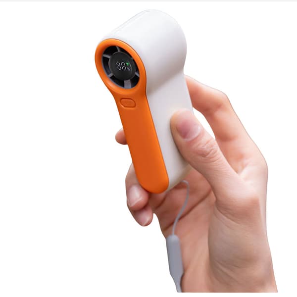 H02 Bærbar håndholdt ventilator med digitalt display Orange Orange