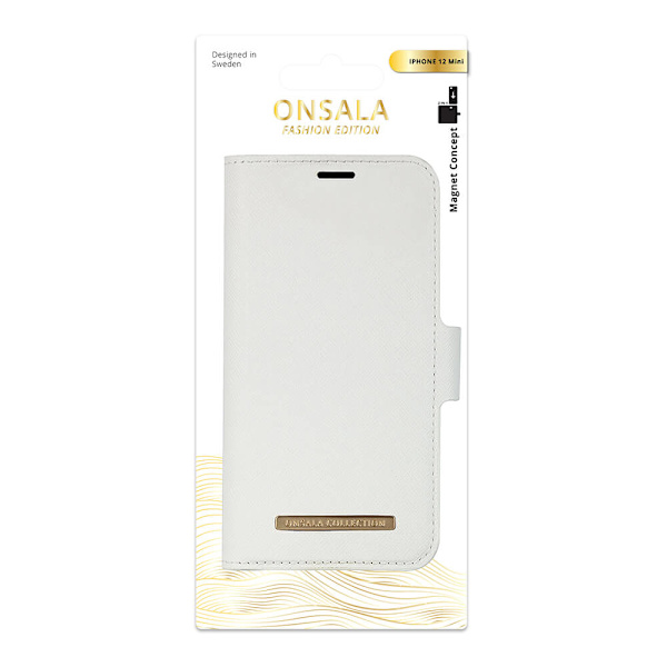 Mobilfodral Saffiano White - iPhone 12 Mini