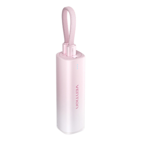 Powerbank 5000mAh Vention FHWR0 20W + USB-C till lightning-kabel (rosa)