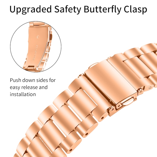Urrem i rosaguld rustfrit stål til Google Pixel Watch