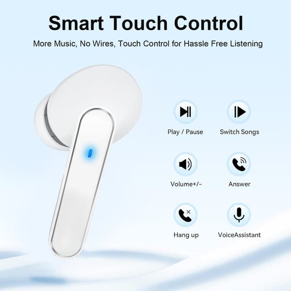 Langattomat 5.4 Bluetooth -kuulokkeet DP4, pitkä akunkesto White White