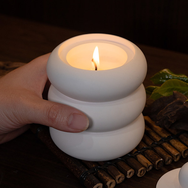 Lyxigt doftljus för apelsinblommor - Cylindrisk gipskoppdesign