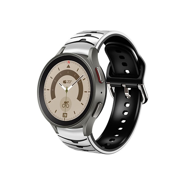 Silikone urrem til Samsung Galaxy Watch 5/4 Sort + Hvid