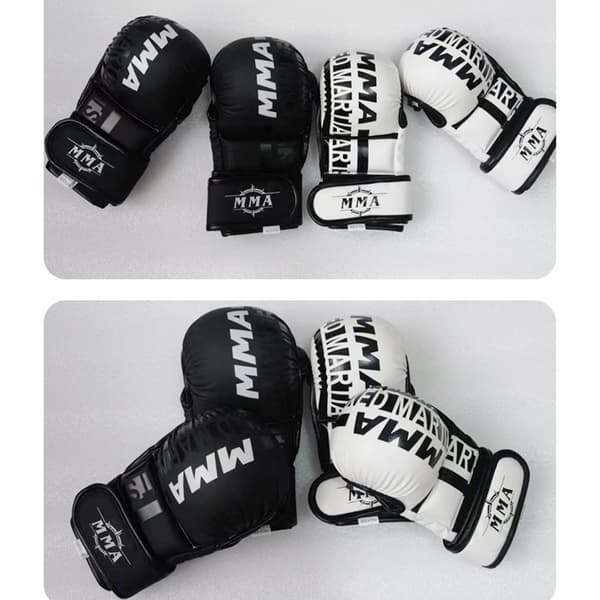 Halvfinger Boxhandskar - MMA Sparring, Slagpåse och Kickboxning Träning White S White S
