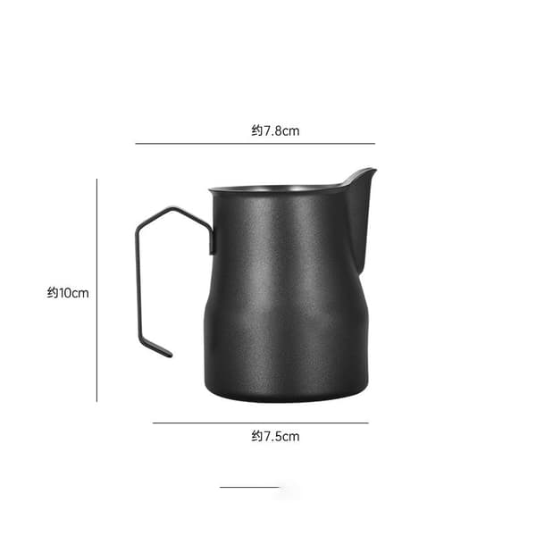 304 Rustfrit Stål Kaffe Mælkeskumningskande 350ml Sort