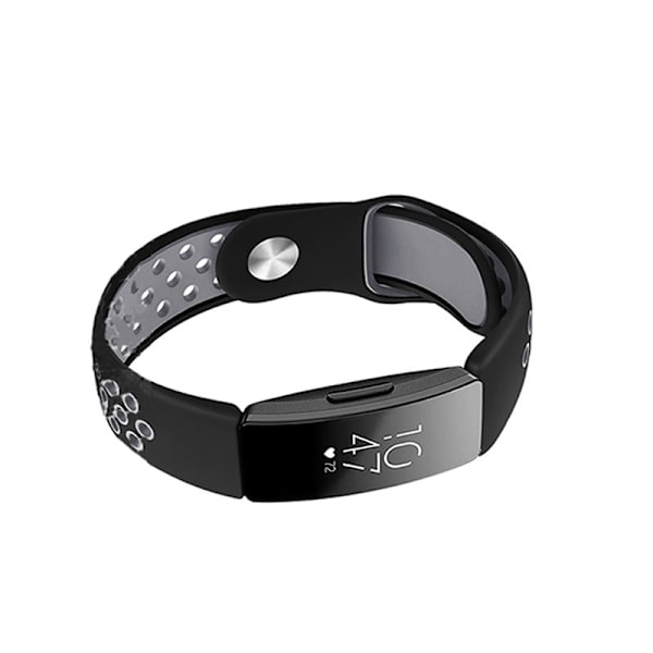 Silikonarmband för Fitbit Inspire/Inspire HR/ACE2 Svart+grå S