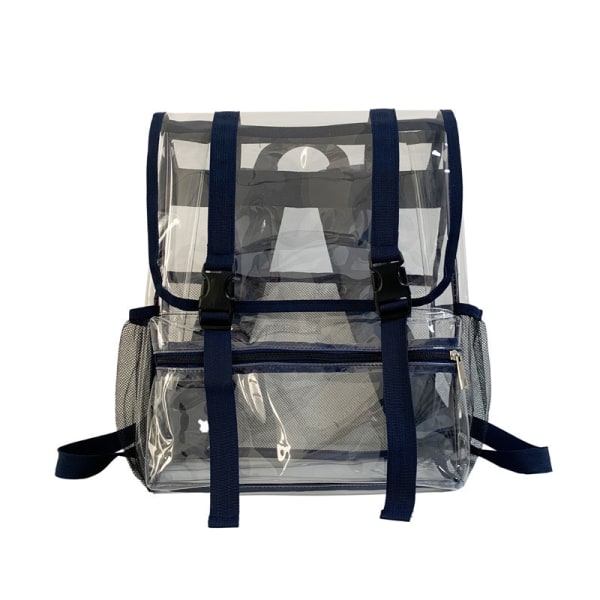 Transparent ryggsäck med vadderade axelremmar Svart Svart