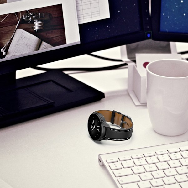 Xiaomi Watch S4 Premium læderrem Sort 22 mm