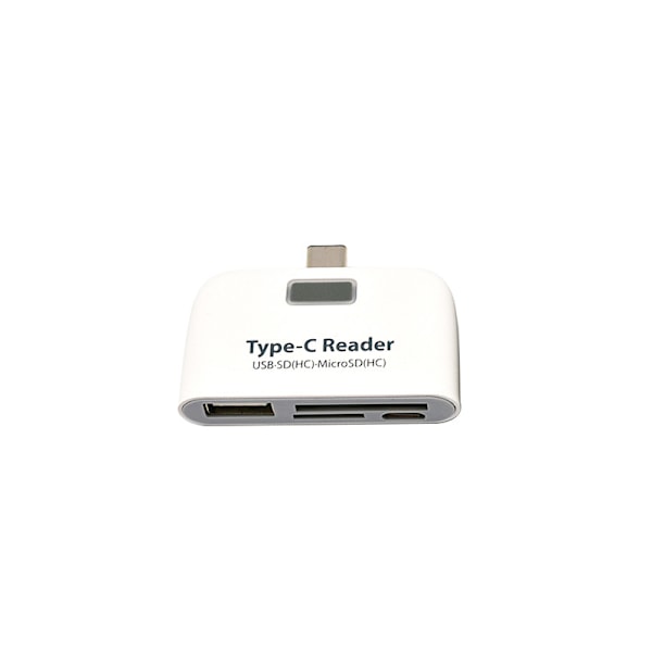 Type-C -kortinlukija - USB-keskitin ja OTG-toiminto Valkoinen