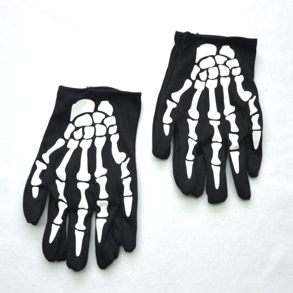 1 par Halloween Luminous Skeleton-handskar Fullfinger för Cosplay-kostymfest Flerfärgad