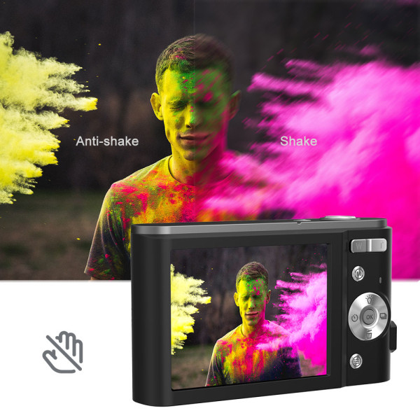 INF Digitalkamera 2.7K 48MP 1080P, 16x zoom, anti-shake, face recognition Svart