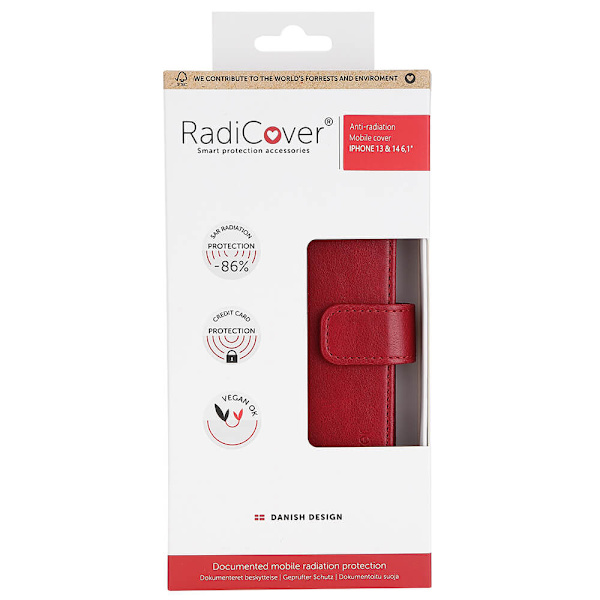 RADICOVER Mobilfodral Strålningsskydd 3 Kortfack Röd - iPhone 13