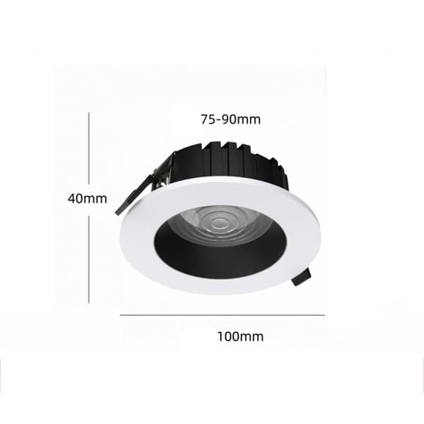 2-pack LED Infälld Downlight - Vit Ram, 10W Hög Lumen, 75-90mm Utskärning, 4000K