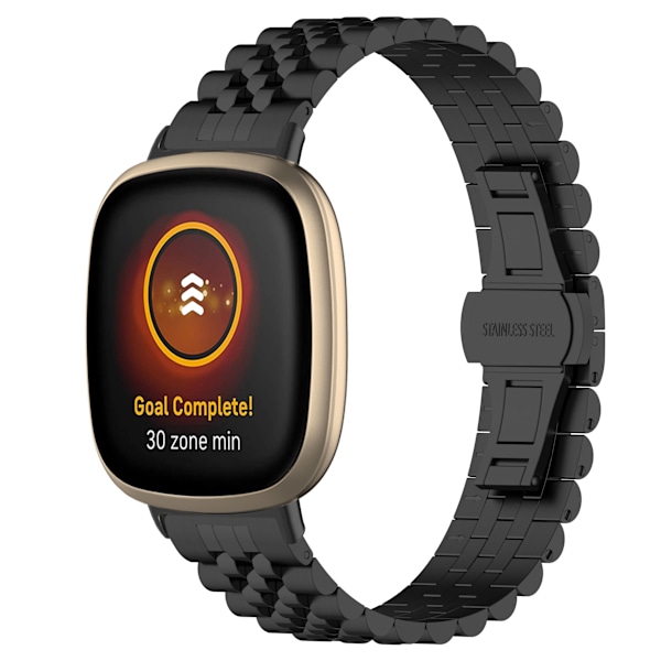 Klockarmband i Rostfritt Stål Fitbit Versa 3 / 4 / 5 Svart