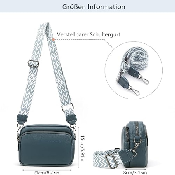 Crossbody taske skulderrem taske PU læder Blå