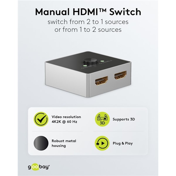 HDMI™-omkopplare 2 till 1
