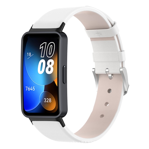 Klockarmband i Split Läder för Huawei Band 8 Huawei band 8 Vit
