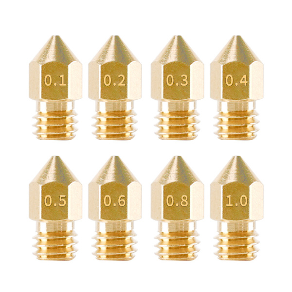 Ekstruderdyser til 3D-printere 8 stk Guld